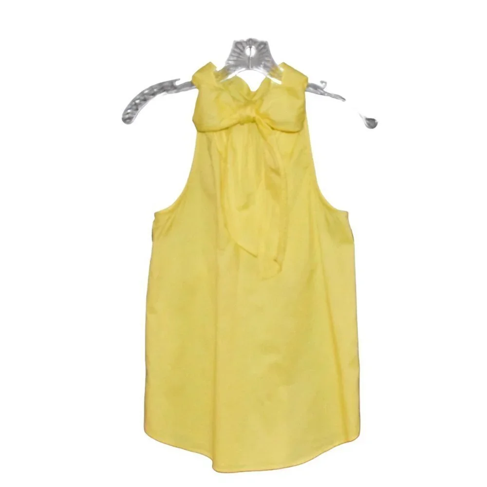 J. Crew Halter Neck Bow Tie Blouse Top Yellow Size 00